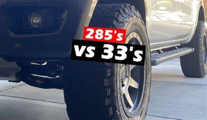 Are 285 tires equal to 33?