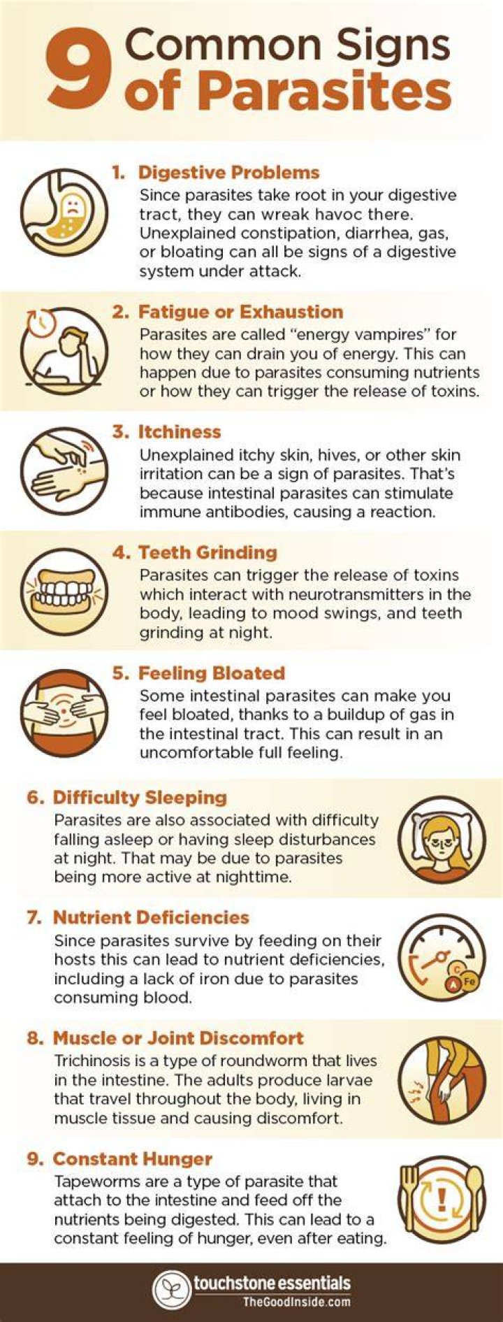 Can parasites cause head pressure?