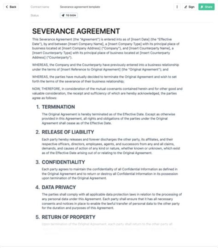 Do you have to pay severance for frustration of contract?