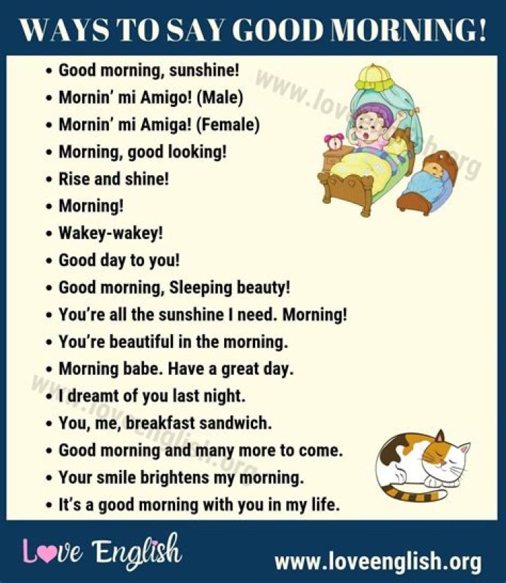How do Brits say good morning?