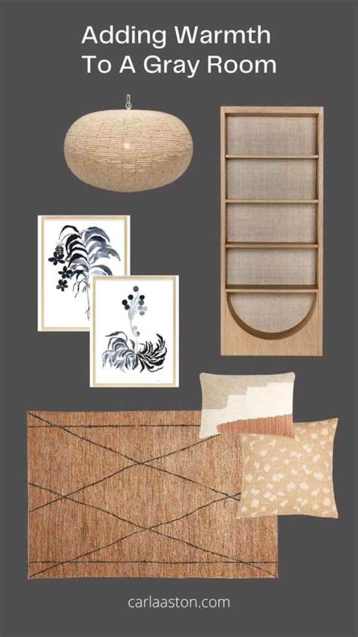 How do you add warmth to a gray room?