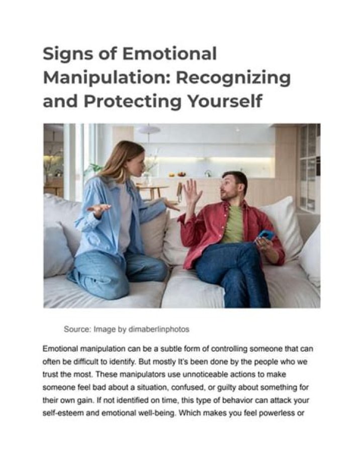 How do you protect yourself from emotional manipulation?