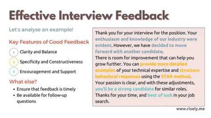 How do you write a bad feedback for an interview?