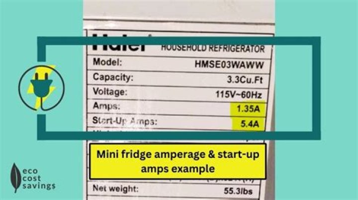 How many amps does a refrigerator use on startup?