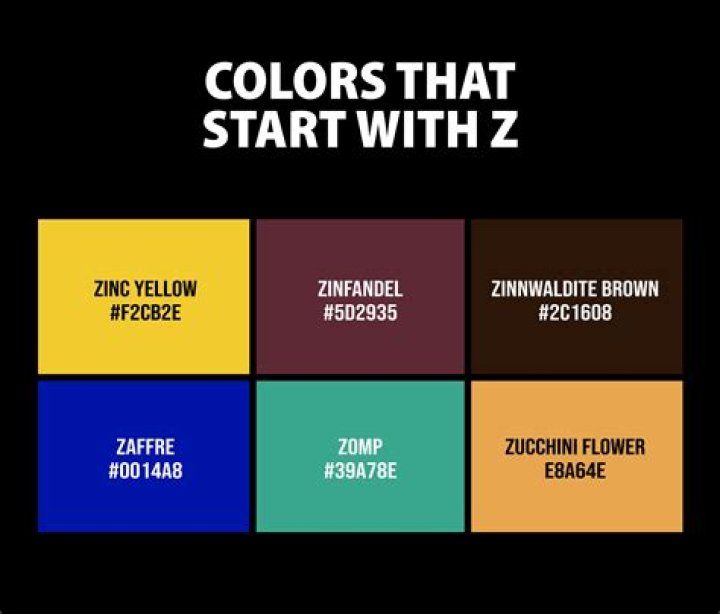 How many colors start with the letter Z?