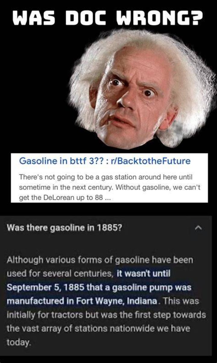 Was there gasoline in 1885?