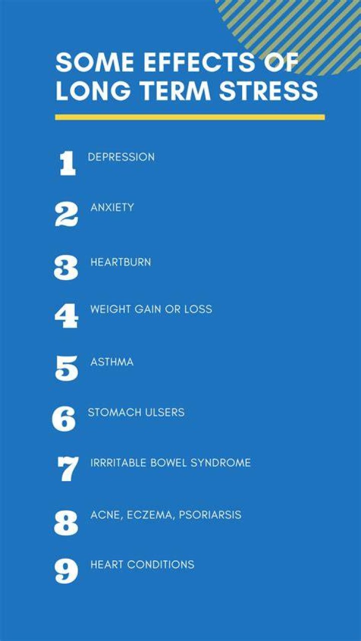 What are 5 long-term effects of stress?