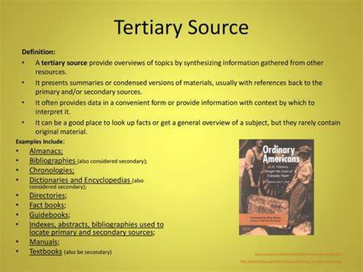 What are tertiary sources of history?