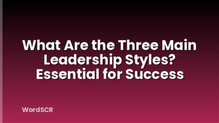 What are the three main leadership styles?