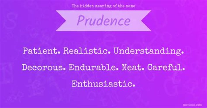 What does prudence mean in ethics?