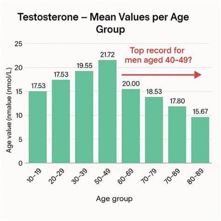 What is average testosterone level by age?