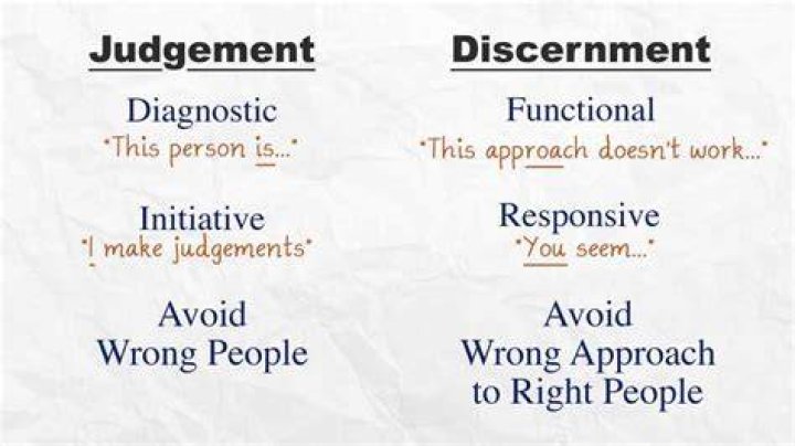 What is the difference between Judgement and discernment?