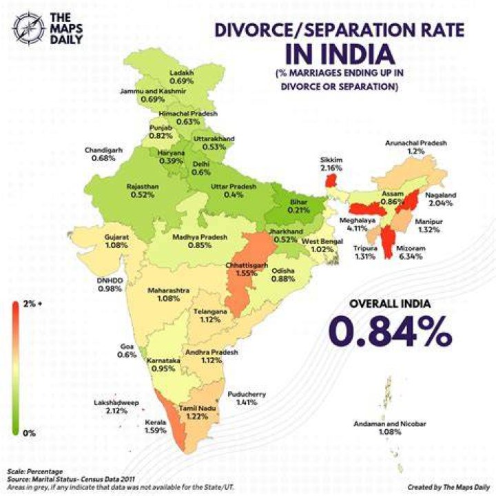 Which city has highest divorce rate in India?