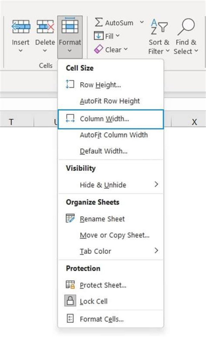 Which default value is used for the column width?