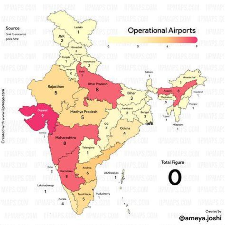 Which Indian state has more airports?