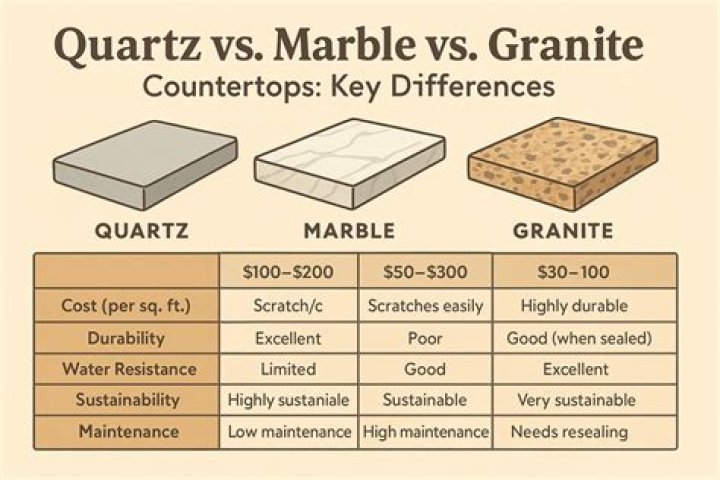 Which is more stain resistant granite or quartzite?