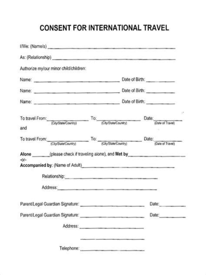 Who can witness a child travel consent form?