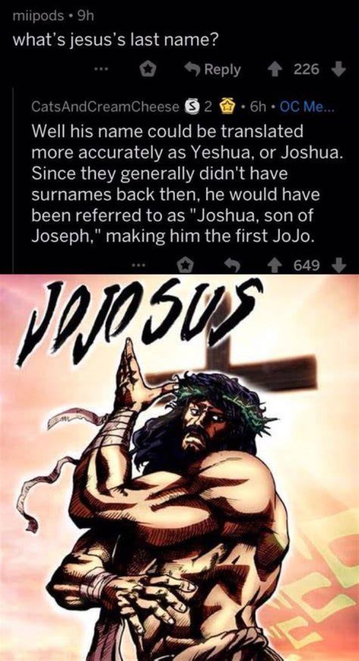 Why is Jesus a JoJo reference?